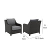 Kyl Outdoor Sofa Club Chair Set of 2, Woven Gray Frame w Cushions