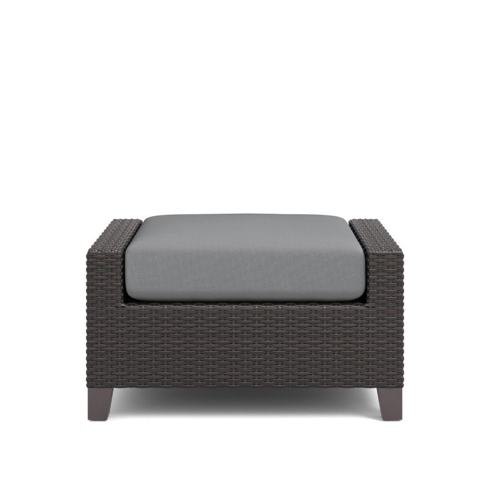 Kyl Outdoor Ottoman Set of 2 29 Inch Gray Cushioned Top w Woven Frame BM326227
