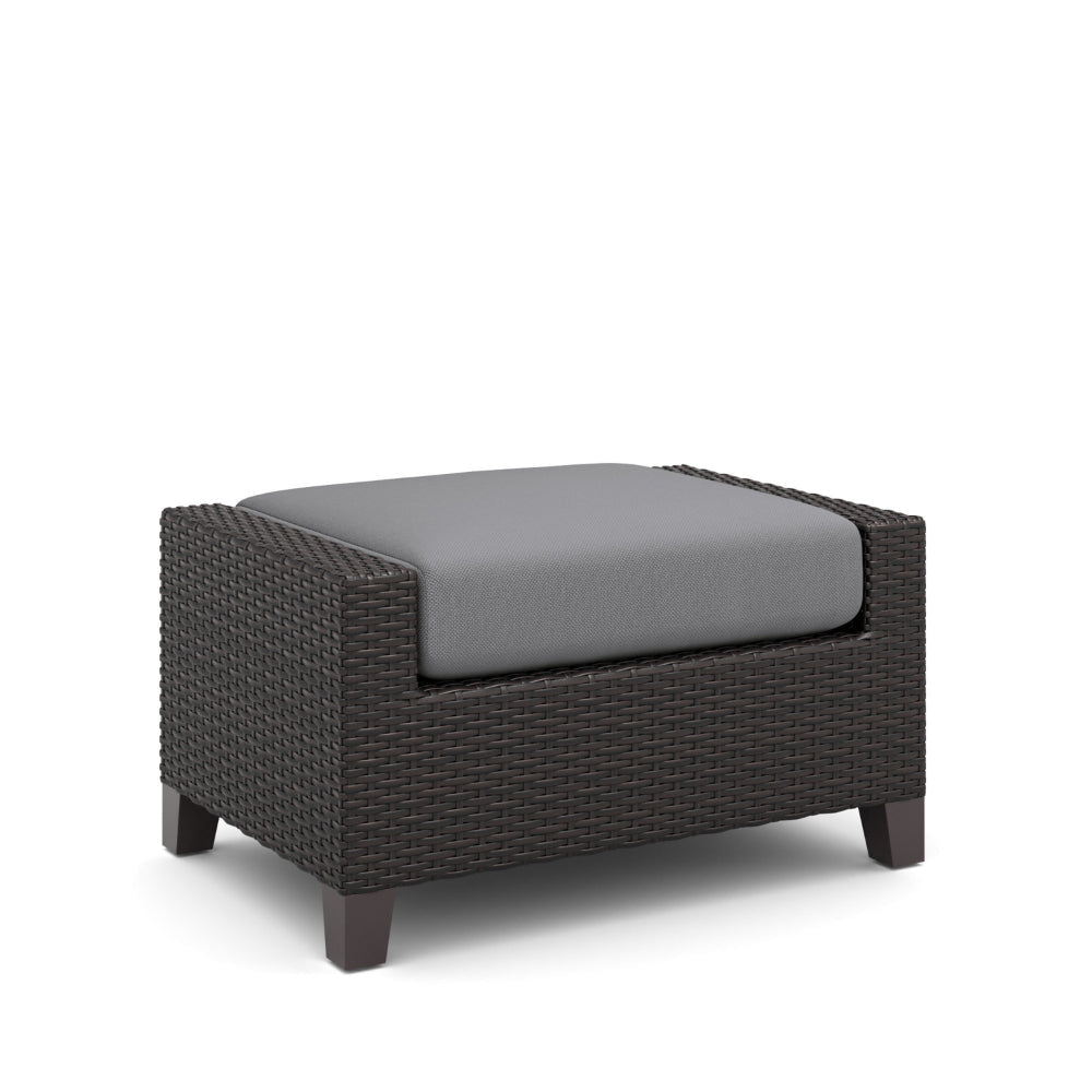 Kyl Outdoor Ottoman Set of 2 29 Inch Gray Cushioned Top w Woven Frame BM326227