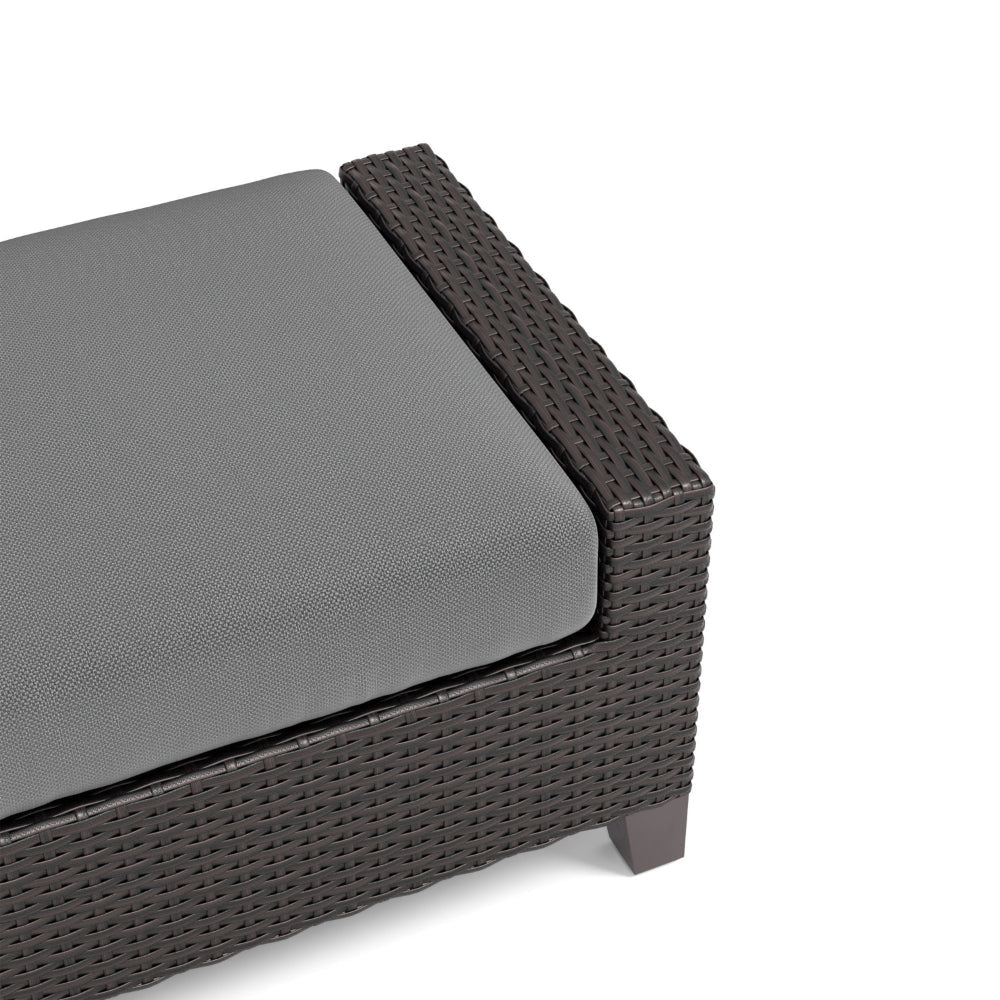 Kyl Outdoor Ottoman Set of 2 29 Inch Gray Cushioned Top w Woven Frame BM326227