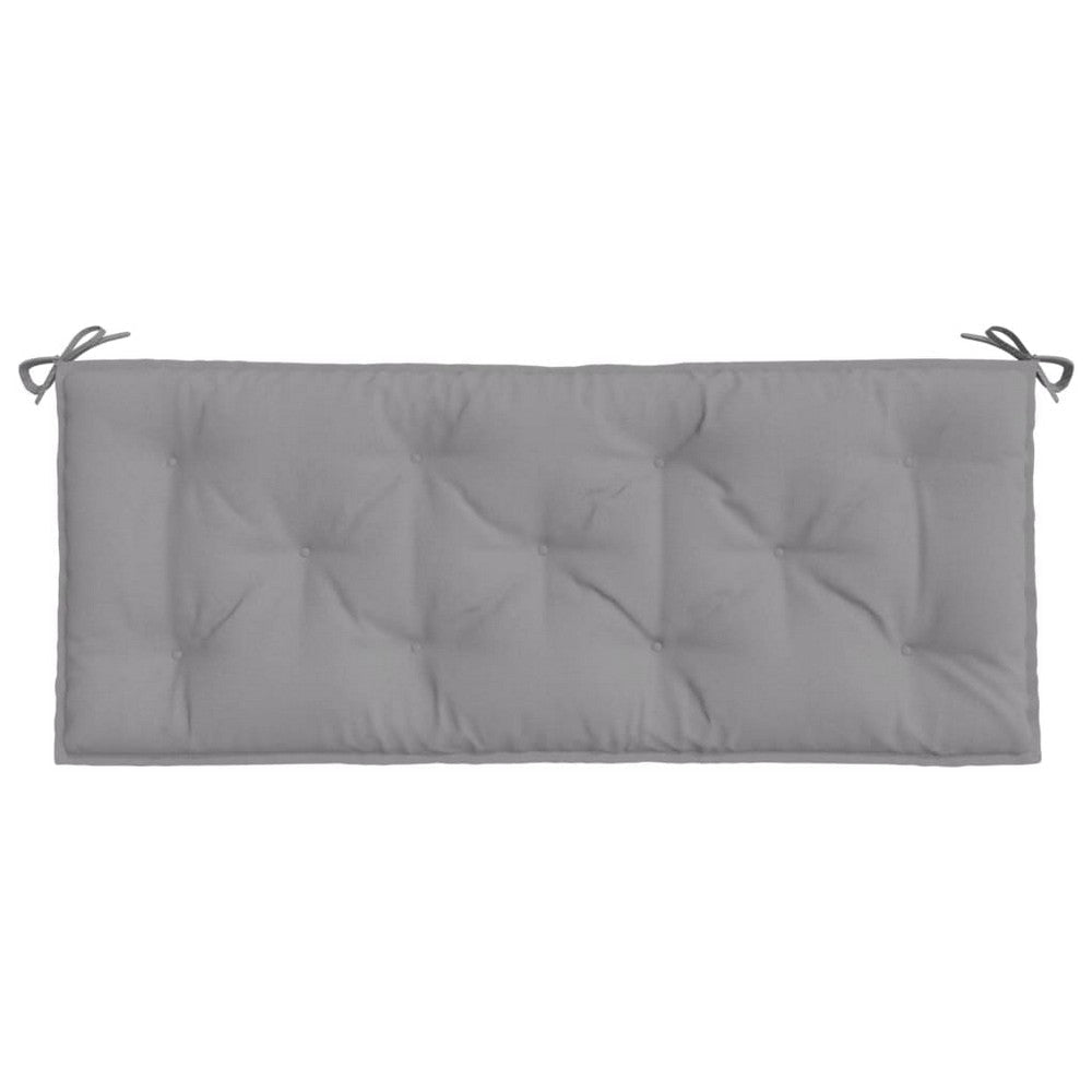 Claire Outdoor Cushion for Bench, Tufted Gray Oxford Fabric, 47"