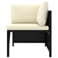 Reno 6pc Outdoor Modular Sofa Set Footstool Ivory Black Rattan BM326238