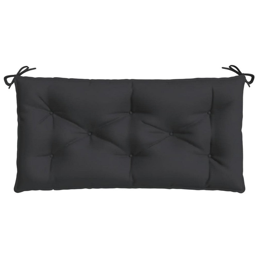 Claire Outdoor Cushion for Bench, Tufted Black Oxford Fabric, 39"