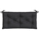 Claire Outdoor Cushion for Bench, Tufted Black Oxford Fabric, 39"