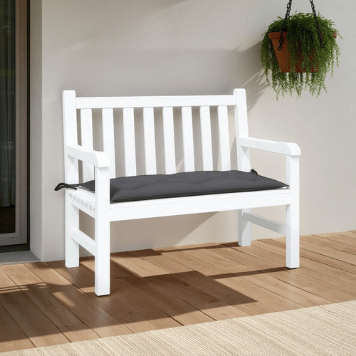 Claire Outdoor Cushion for Bench, Tufted Black Oxford Fabric, 39"