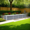 Raised Garden Flower Bed, 32 x 126 Galvanized Steel Gray, Rectangular
