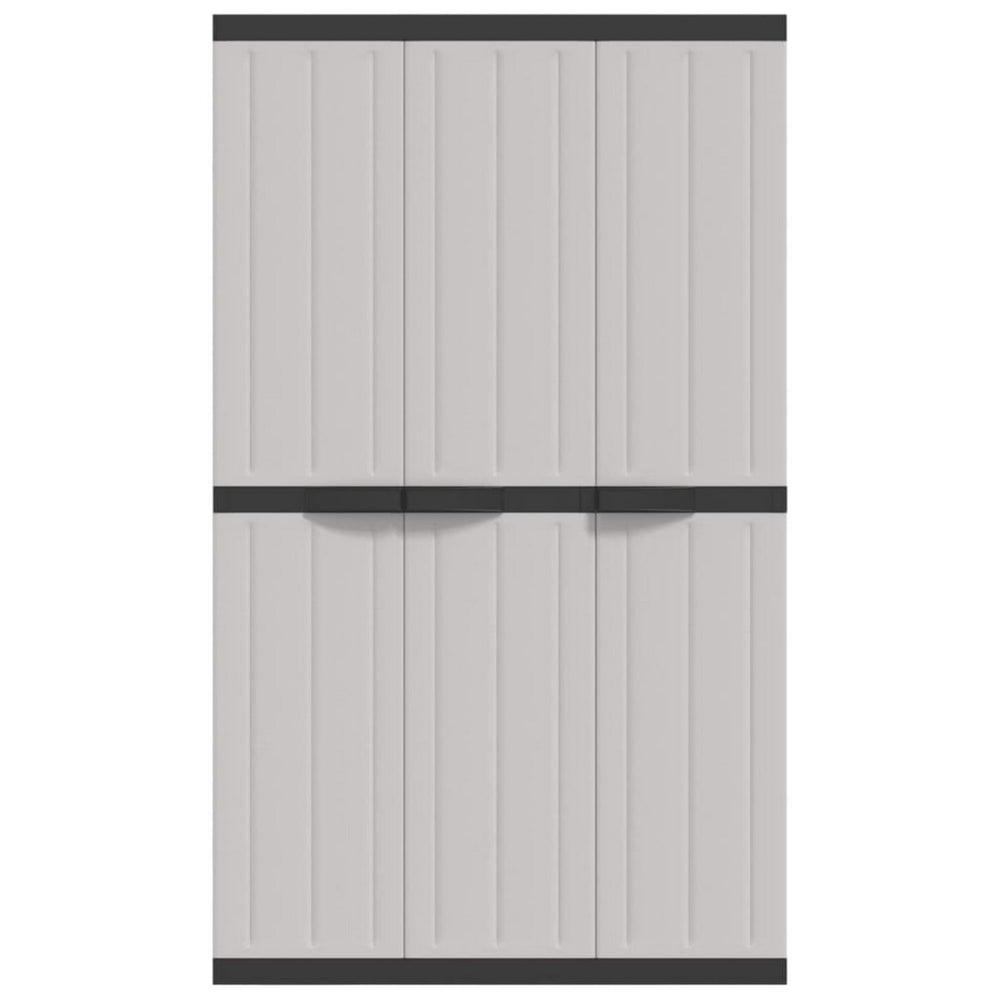 Kion Outdoor Storage Cabinet w 3 Doors Shelves 38’’ Gray Black BM326247