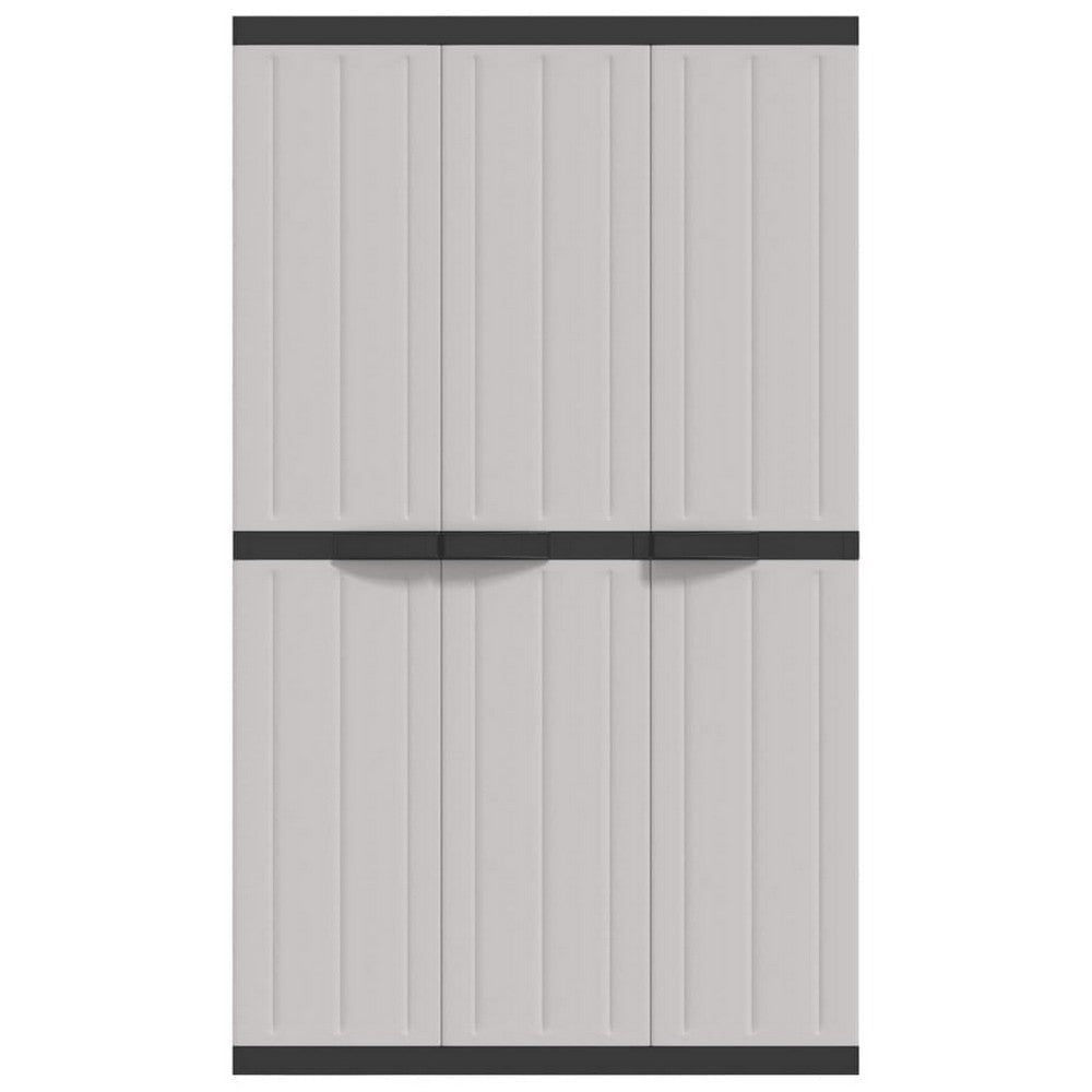 Kion Outdoor Storage Cabinet w 3 Doors Shelves 38’’ Gray Black BM326247