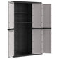 Kion Outdoor Storage Cabinet w 3 Doors Shelves 38’’ Gray Black BM326247