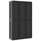 Kion Outdoor Storage Cabinet w 3 Doors Shelves 38’’ Gray Black BM326247