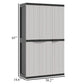 Kion Outdoor Storage Cabinet w 3 Doors Shelves 38’’ Gray Black BM326247