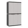 Kion Outdoor Storage Cabinet w 3 Doors Shelves 38’’ Gray Black BM326247