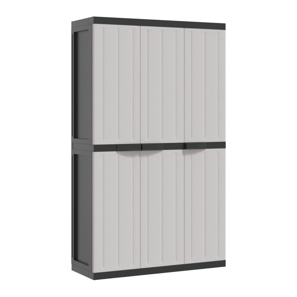 Kion Outdoor Storage Cabinet w 3 Doors Shelves 38’’ Gray Black BM326247
