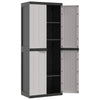 Kion Outdoor Storage Cabinet w 2 Doors Shelves 26’’ Gray Black BM326248