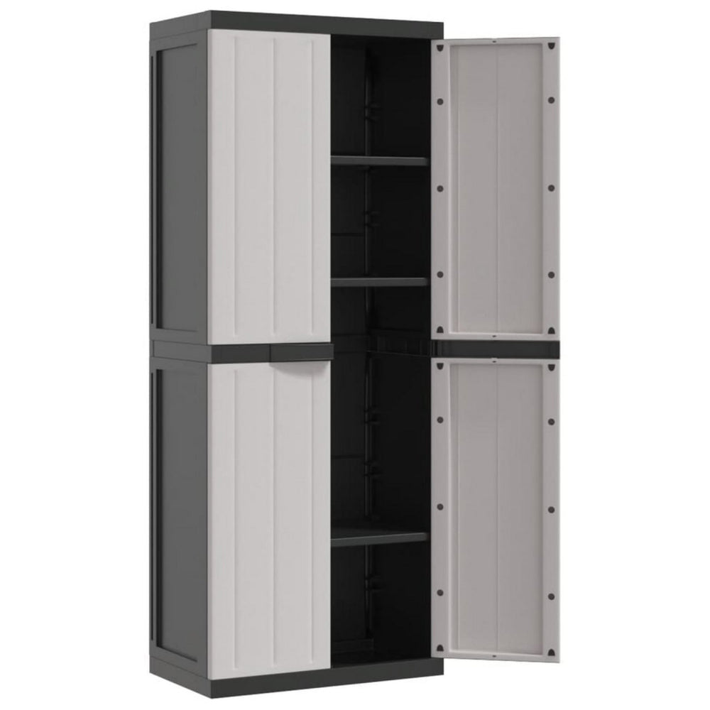 Kion Outdoor Storage Cabinet w 2 Doors Shelves 26’’ Gray Black BM326248