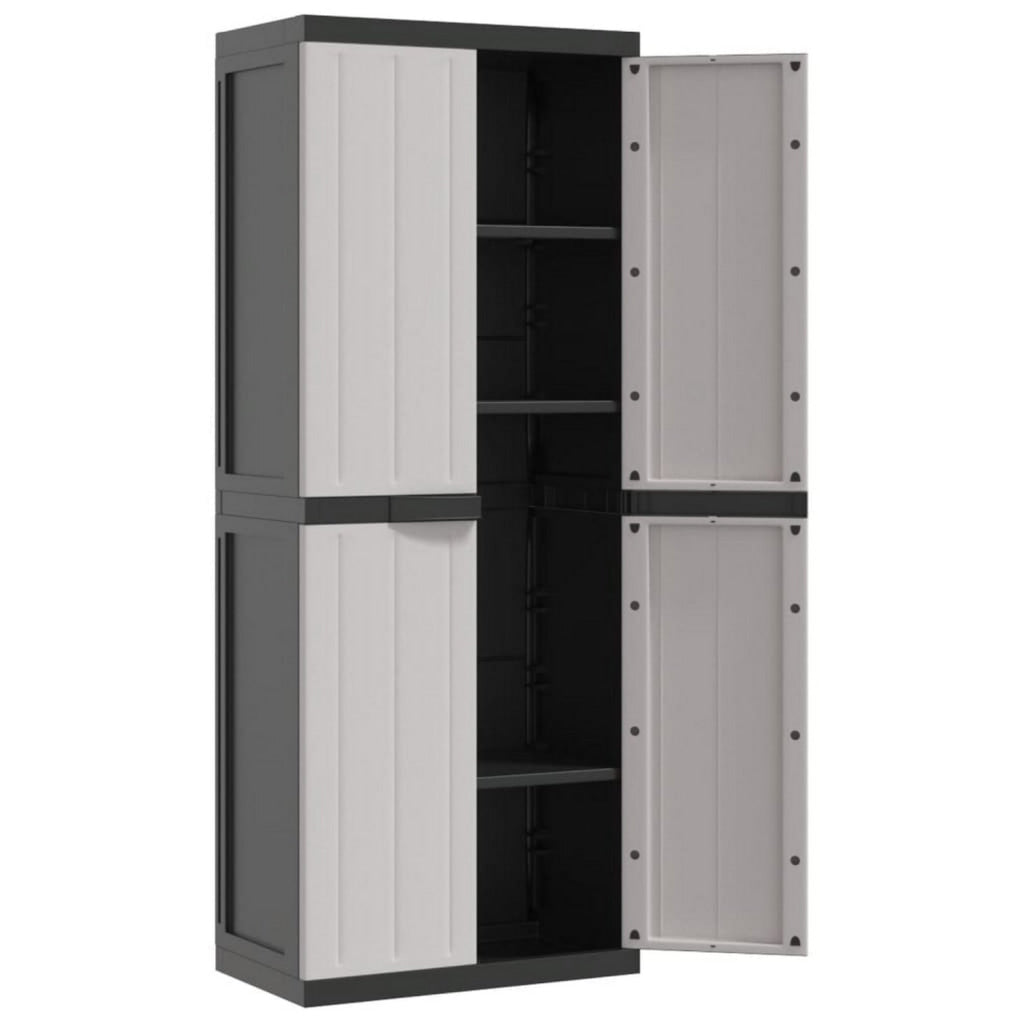 Kion Outdoor Storage Cabinet w 2 Doors Shelves 26’’ Gray Black BM326248