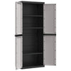Kion Outdoor Storage Cabinet w 2 Doors, Shelves, 26" Gray Black