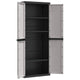 Kion Outdoor Storage Cabinet w 2 Doors, Shelves, 26" Gray Black