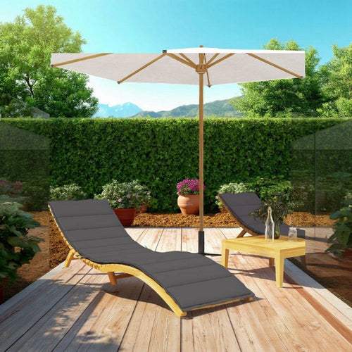 Outdoor Cushion for Chaise Lounger, 79" Texture Gray Oxford Fabric