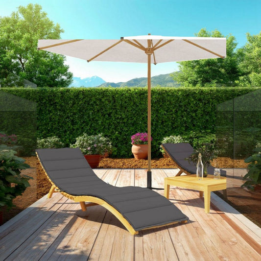 Outdoor Cushion for Chaise Lounger, 79" Texture Gray Oxford Fabric