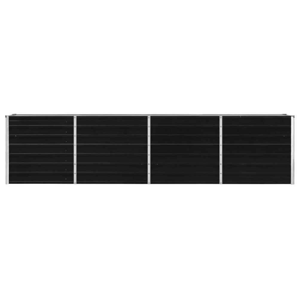 Outdoor Raised Garden Flower Bed 126x16x30 Inch Black Galvanized Steel BM326252