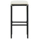 Outdoor Barstool Set of 4, Cream White Cushion, Black Poly Rattan