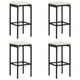 Outdoor Barstool Set of 4, Cream White Cushion, Black Poly Rattan