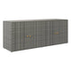 Outdoor Storage Cabinet, 78" Gray Poly Rattan and Brown Solid Wood