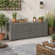 Outdoor Storage Cabinet, 78" Gray Poly Rattan and Brown Solid Wood