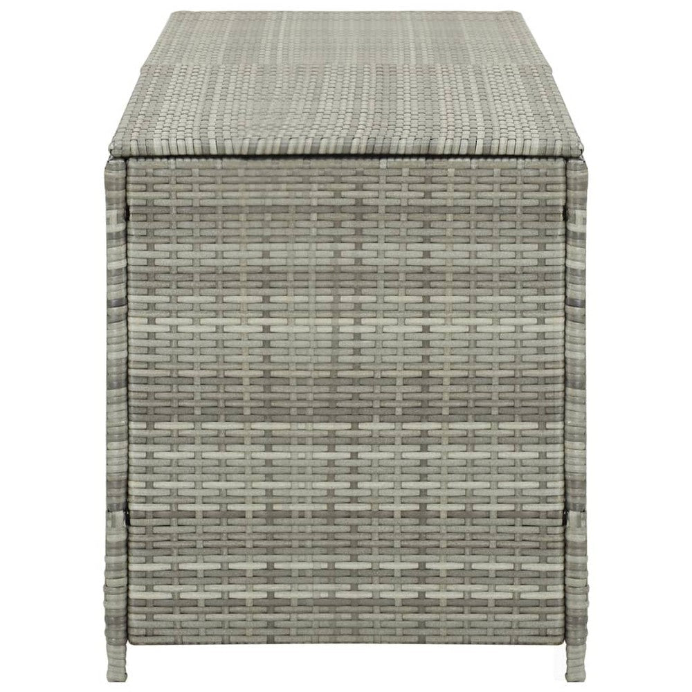Outdoor Storage Cabinet 79’’ Light Gray Poly Rattan and Metal Frame BM326256