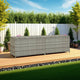 Outdoor Storage Cabinet, 79" Light Gray Poly Rattan and Metal Frame