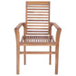 Outdoor Set of 8 Stacking Dining Chair Slatted Brown Teak Wood BM326260