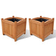 Outdoor Planter Set of 2 12 Inch Square Natural Brown Solid Wood BM326265