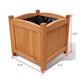 Outdoor Planter Set of 2 12 Inch Square Natural Brown Solid Wood BM326265