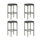 5pc Outdoor Bar Table Set with 4 Barstools Dark Gray Poly Rattan BM326266