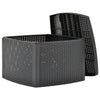 Outdoor Side End Table, 21" Square Rattan Design, Anthracite Gray