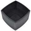 Outdoor Side End Table, 21" Square Rattan Design, Anthracite Gray