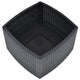 Outdoor Side End Table, 21" Square Rattan Design, Anthracite Gray