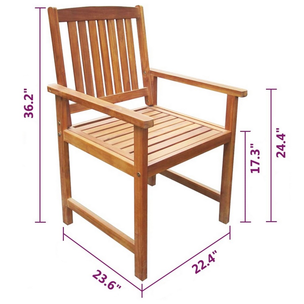 Dusk Outdoor Accent Set of 2, Slatted Natural Brown Acacia Wood