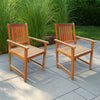 Dusk Outdoor Accent Set of 2, Slatted Natural Brown Acacia Wood