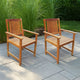 Dusk Outdoor Accent Set of 2, Slatted Natural Brown Acacia Wood