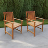 Dusk Outdoor Accent Set of 2, Slatted Natural Brown Acacia Wood
