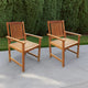 Dusk Outdoor Accent Set of 2, Slatted Natural Brown Acacia Wood