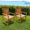 Dusk Outdoor Accent Set of 2, Slatted Natural Brown Acacia Wood