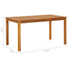 Outdoor Dining Table, 55" Rectangular Top, Natural Brown Acacia Wood