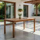 Outdoor Dining Table, 55" Rectangular Top, Natural Brown Acacia Wood