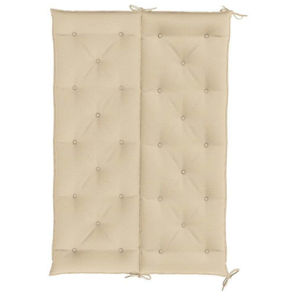 Claire 2pc Outdoor Cushion for Bench Tufted Light Beige Oxford Fabric