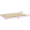 Claire 2pc Outdoor Cushion for Bench Tufted Light Beige Oxford Fabric