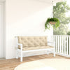 Claire 2pc Outdoor Cushion for Bench, Tufted Light Beige Oxford Fabric
