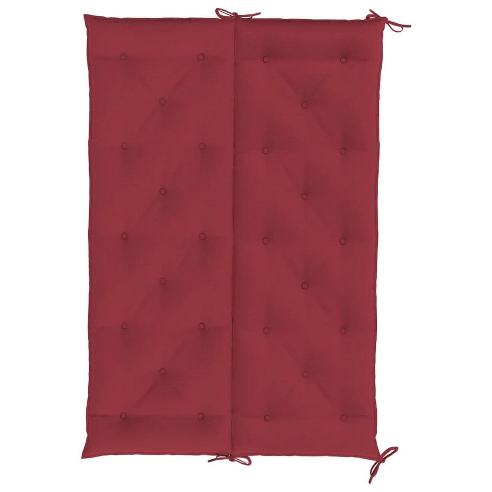Claire 2pc Outdoor Cushion for Bench Tufted Wine Red Oxford Fabric